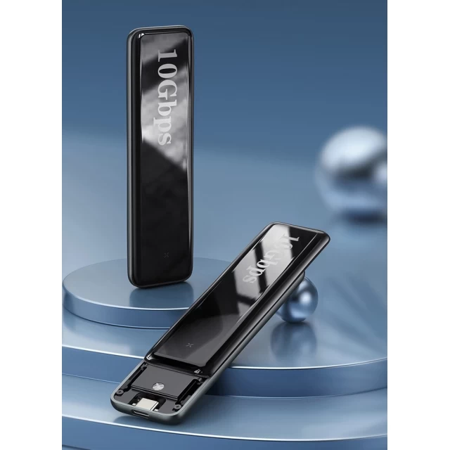 Отсек для твердотельного накопителя Baseus Full Speed Series SSD Enclosure M.2 SATA USB-С 3.2 Gen 2 10 Gbps with USB-С to USB-C Cable Black (CAYPH-F0G