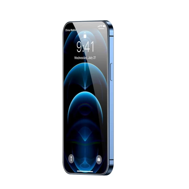 Защитное стекло Baseus Anti-Spy 0.3 mm для iPhone 12 | 12 Pro Black (2 Pack) (SGAPIPH61P-KS01)