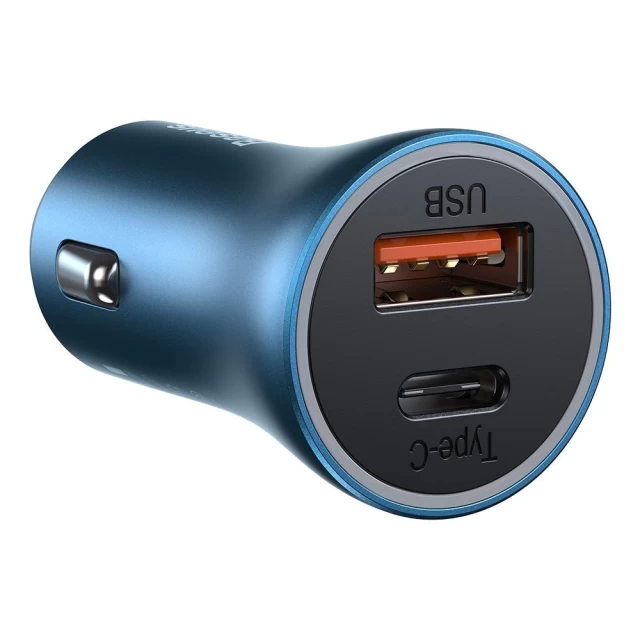 Автомобільний зарядний пристрій Baseus Golden Contactor Pro Fast 40W USB-A/USB-C Quick Charge Blue (CCJD-03)