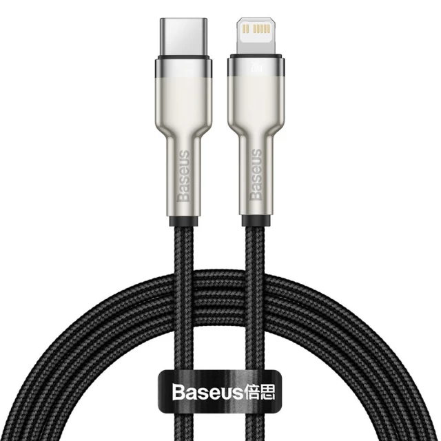 Кабель Baseus Cafule Metal USB-C to Lightning 1m Black (CATLJK-A01)
