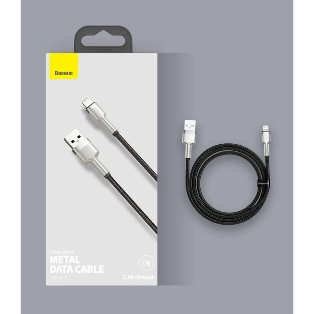 Кабель Baseus Cafule Metal USB-A to Lightning 0.25m Black (CALJK-01)