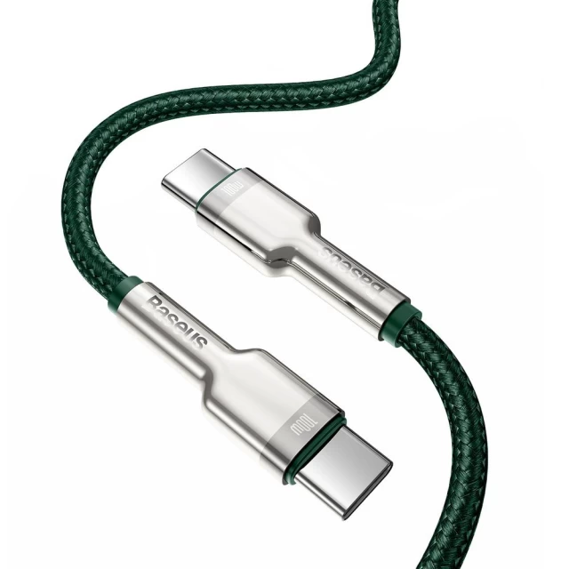 Кабель Baseus Cafule Metal USB-C to USB-C 2m Green (CATJK-D06)