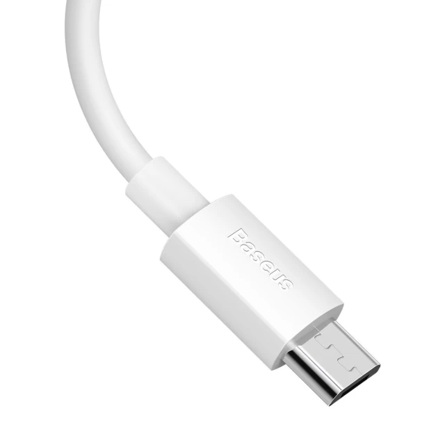Кабель Baseus Simple Wisdom USB-A to micro USB 2.1A 1.5m (2 Pack) White (TZCAMZJ-02)
