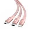 Кабель Baseus Bright Mirror Retractable 3-in-1 USB-A to USB-C/Lightning/Micro-USB 1.2m Pink (CAMLT-MJ04)