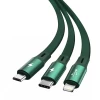 Кабель Baseus Bright Mirror Retractable 3-in-1 USB-A to USB-C/Lightning/Micro-USB 1.2m Green (CAMLT-MJ06)