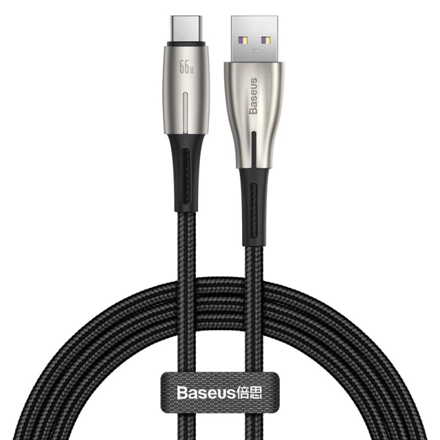 Кабель Baseus Water Drop USB-A to USB-C 1m Black (CATSD-M01)