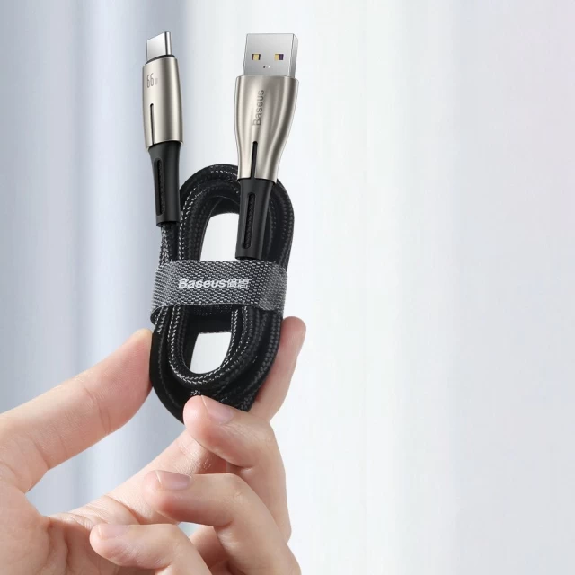 Кабель Baseus Water Drop USB-A to USB-C 1m Black (CATSD-M01)