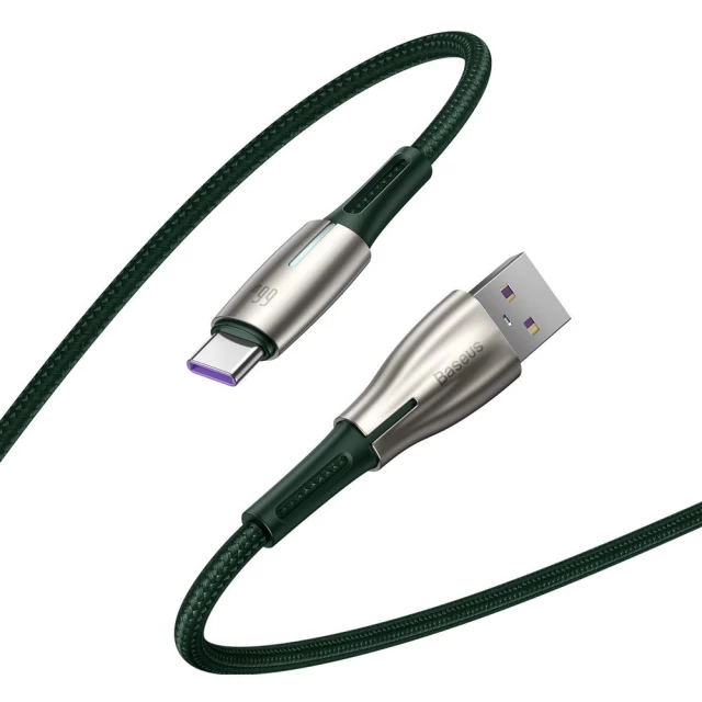 Кабель Baseus Water Drop USB-A to USB-C 2m Green (CATSD-N06)