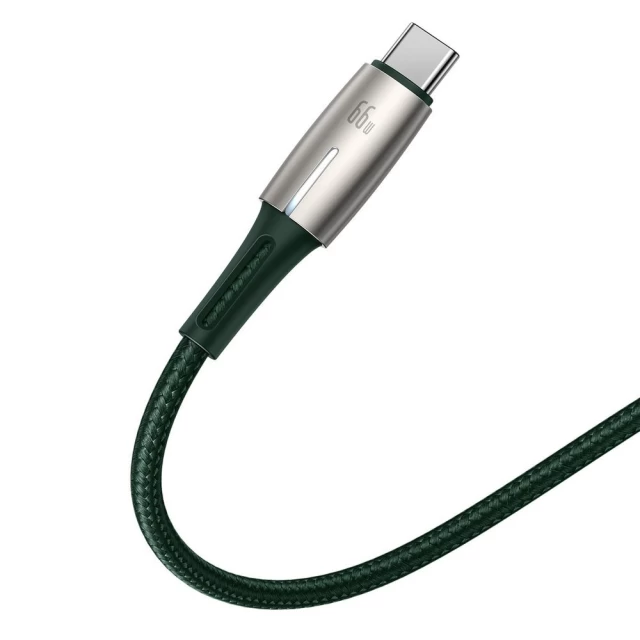 Кабель Baseus Water Drop USB-A to USB-C 2m Green (CATSD-N06)