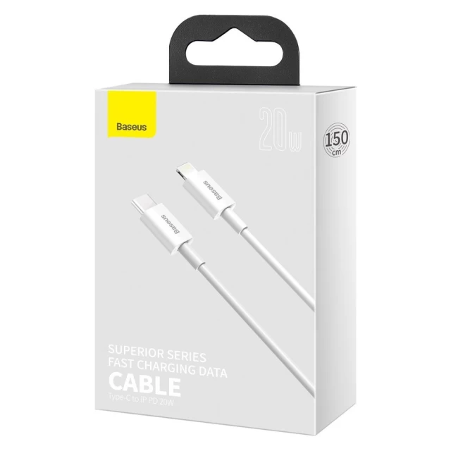 Кабель Baseus Superior USB-C to Lightning 1.5m White (CATLYS-B02)