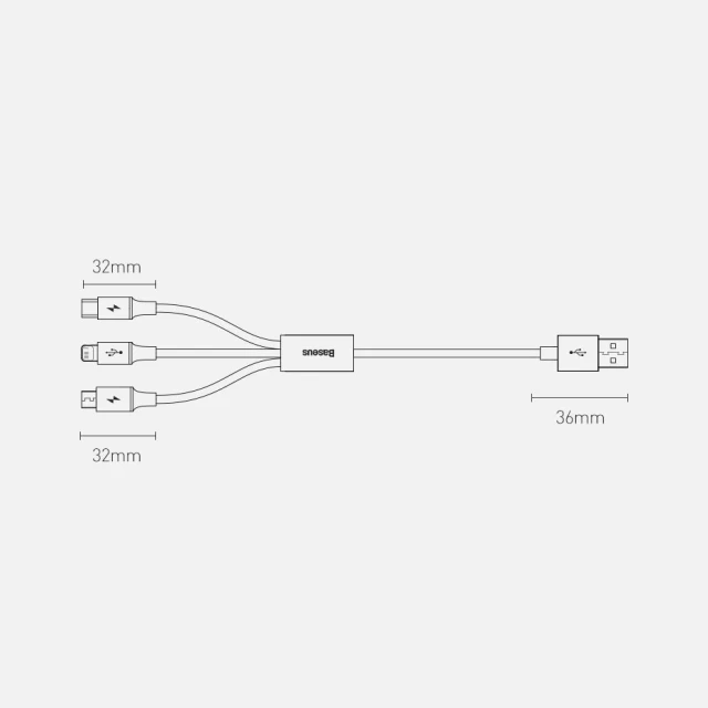 Кабель Baseus Superior 3-in-1 USB-A to USB-C/Lightning/Micro-USB 1.5m Blue (CAMLTYS-03)