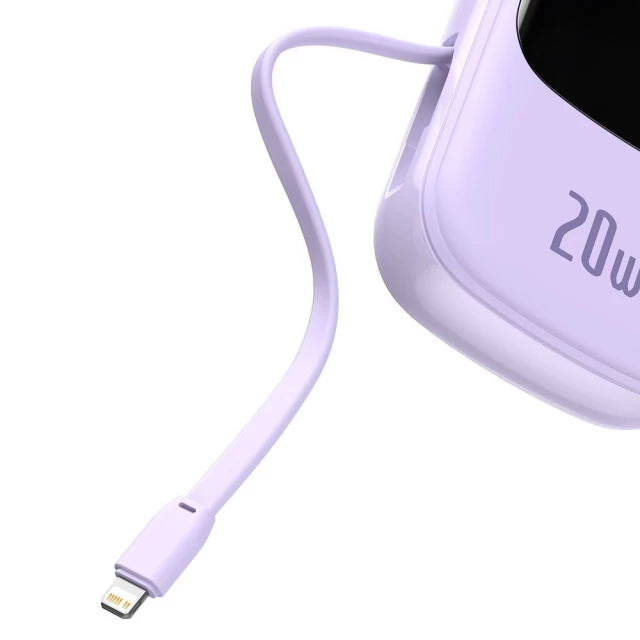 Портативний зарядний пристрій Baseus Q Pow 20000 mAh 20W with Lightning Cable Purple (PPQD-H05)