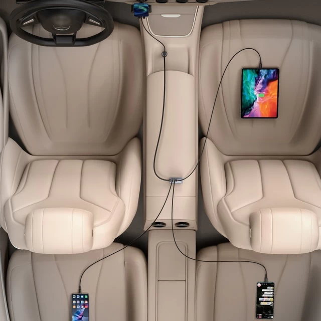 Автомобільний зарядний пристрій Baseus Share Together Car Charger 120W 2xUSB-A/2xUSB-C Grey (CCBT-A0G)