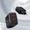 Сетевое зарядное устройство Baseus Compact QC 30W USB-C | 2xUSB-A Black (CCXJ-E01)