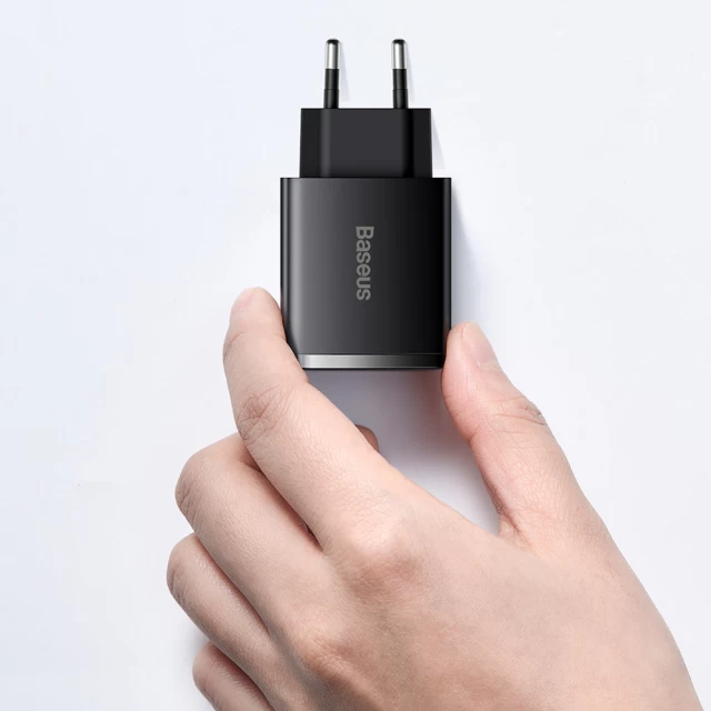 Сетевое зарядное устройство Baseus Compact QC 30W USB-C | 2xUSB-A Black (CCXJ-E01)