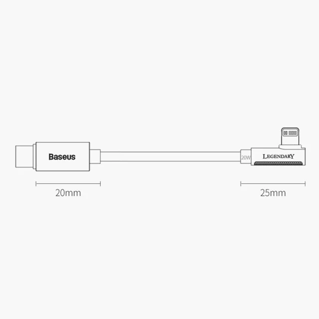 Кабель Baseus Legend Series Elbow Power Delivery 20W USB-C to Lightning 1m Black (CATLCS-01)