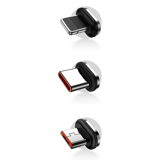 Кабель Baseus 3-in-1 Zinc Retractable Magnetic USB-C to USB-C/Lightning/Micro-USB 1m Black (CAMLC-01)