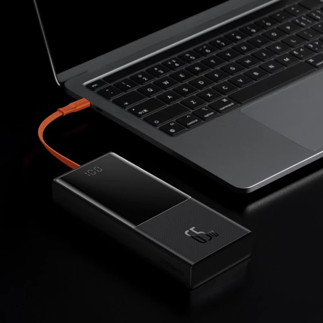 Портативний зарядний пристрій Baseus Elf 20000 mAh 65W with USB-C 0.3m Cable Black (PPJL000001)