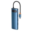 USB-хаб Baseus Metal Gleam Multifunctional 8-in-1 USB-C to 3xUSB-A/USB-C/HDMI/SD/TF/Ethernet Blue (WKWG000103)