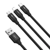 Кабель Baseus Rapid 3-in-1 USB-A to USB-C/Lightning/Micro-USB 1.2m Black (CAJS000001)