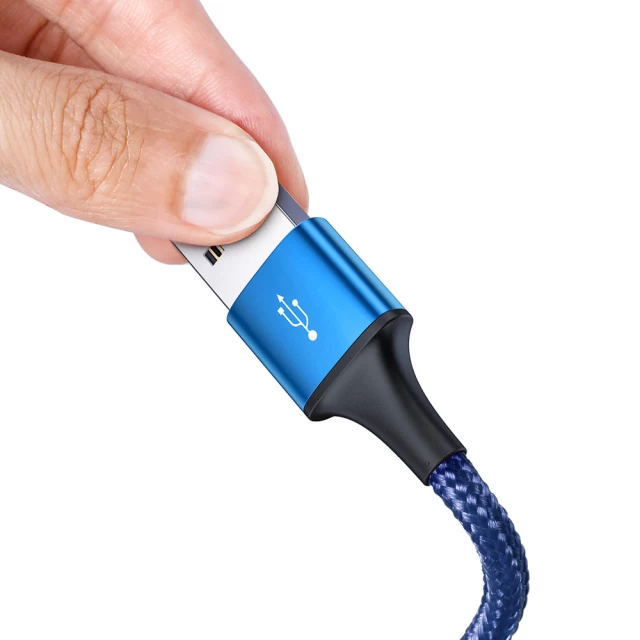 Кабель Baseus Rapid 3-in-1 USB-A to USB-C/Lightning/Micro-USB 1.2m Blue (CAJS000003)