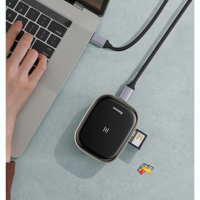 USB-хаб Baseus Multifunctional Charger 6-in-1 2xUSB-A/USB-C/Ethernet/HDMI/SD/TF White (CAHUB-AU02)