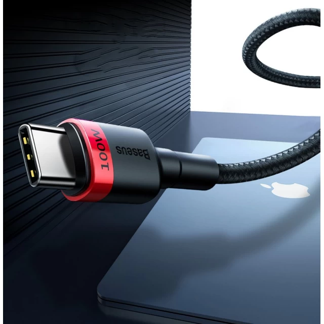 Кабель Baseus Cafule USB-C to USB-C 2m Black (CATKLF-AL91)