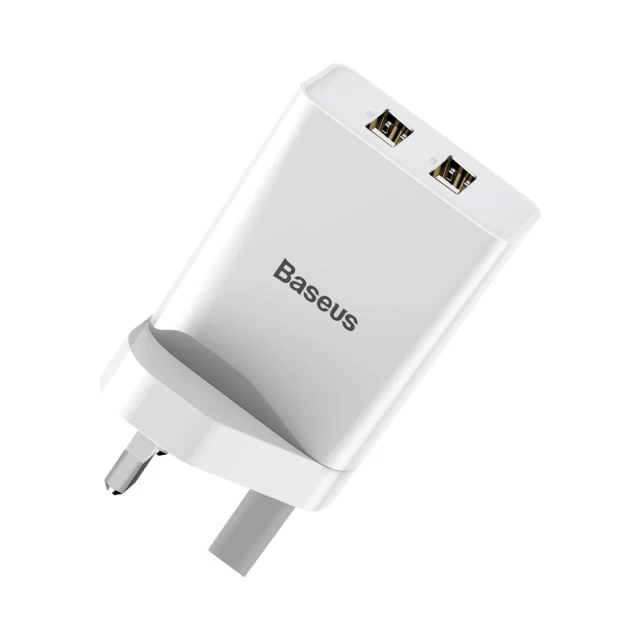 Мережевий зарядний пристрій Baseus Speed Mini Dual U 10.5W 2xUSB-A White (CCFS-S02)