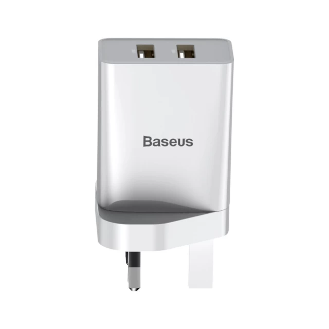 Мережевий зарядний пристрій Baseus Speed Mini Dual U 10.5W 2xUSB-A White (CCFS-S02)