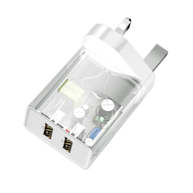 Сетевое зарядное устройство Baseus Speed Mini Dual U 10.5W 2xUSB-A White (CCFS-S02)