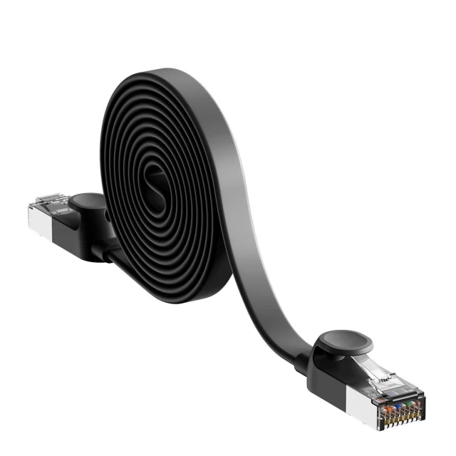 Сетевой кабель Baseus High Speed (Flat) Ethernet RJ45 Cat.6 1000Mb/s 0.5m Black (PCWL-A01)