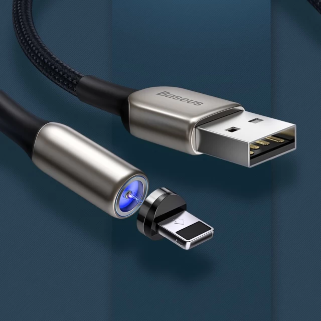 Кабель Baseus Zinc Magnetic USB-A to Lightning 2m Black (CALXC-I01)