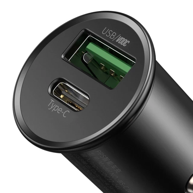 Автомобильное зарядное устройство Baseus PPS Smart 30W USB-A/USB-C Black (CCYS-C01)