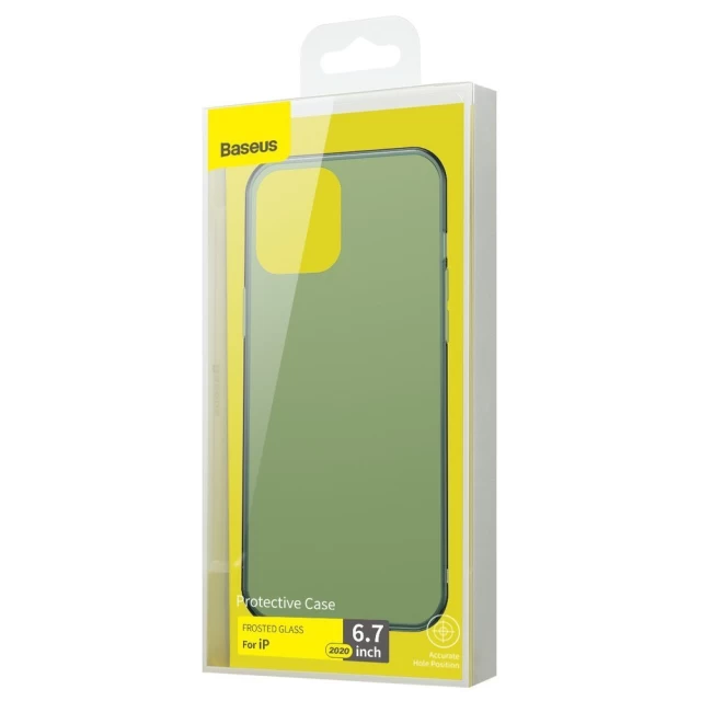 Чехол Baseus Frosted Glass для iPhone 12 Pro Max Dark Green (WIAPIPH67N-WS06)