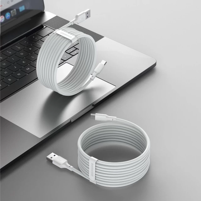 Кабель Baseus Simple Wisdom Data Cable Kit USB-A to USB-C 1.5m White (2 Pack) (CATKLF-U91)