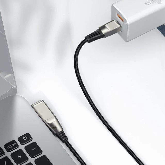 Кабель Baseus Flash 2-in-1 USB-C to USB-C/DC Round Port (5.5 x 2.5mm) 2m Black (CA1T2-D01)