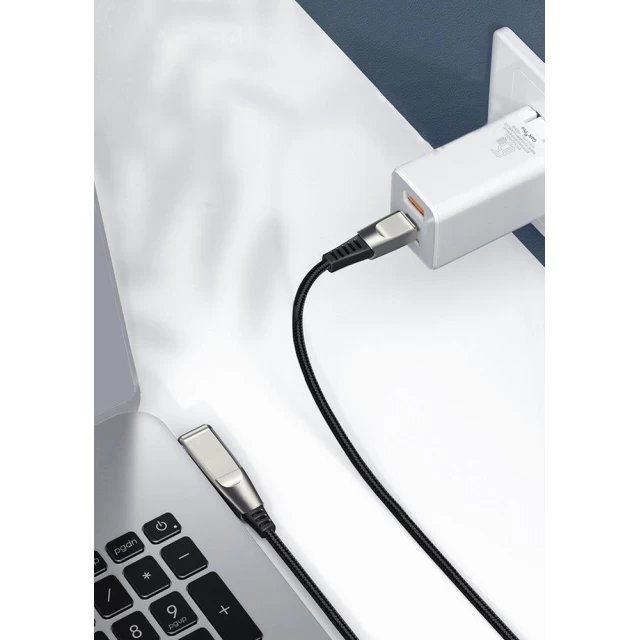 Кабель Baseus Flash 2-in-1 USB-C to USB-C/DC Round Port (5.5 x 2.5mm) 2m Black (CA1T2-D01)