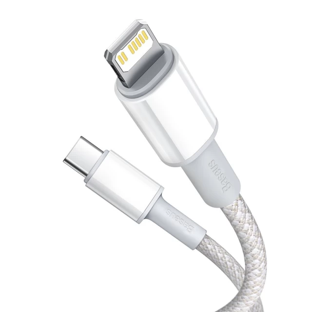 Кабель Baseus High Density Braided USB-C to Lightning 1m White (CATLGD-02)