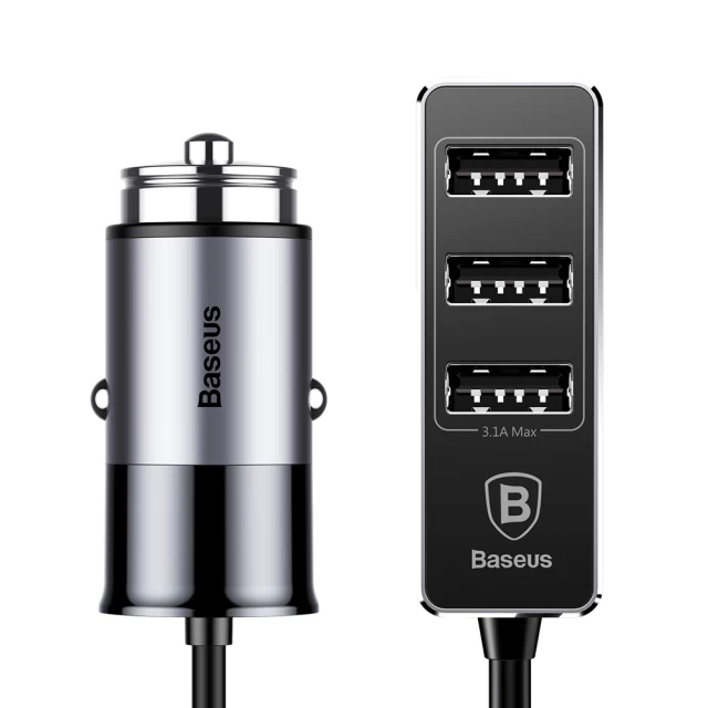 Автомобільний зарядний пристрій Baseus Enjoy Together Car Charger 65W 4xUSB-A Grey (CCTON-0G)