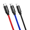 Кабель Baseus Three Primary Colors 3-in-1 USB-A to USB-C/Lightning/Micro-USB 1.2m Black (CASX010009)