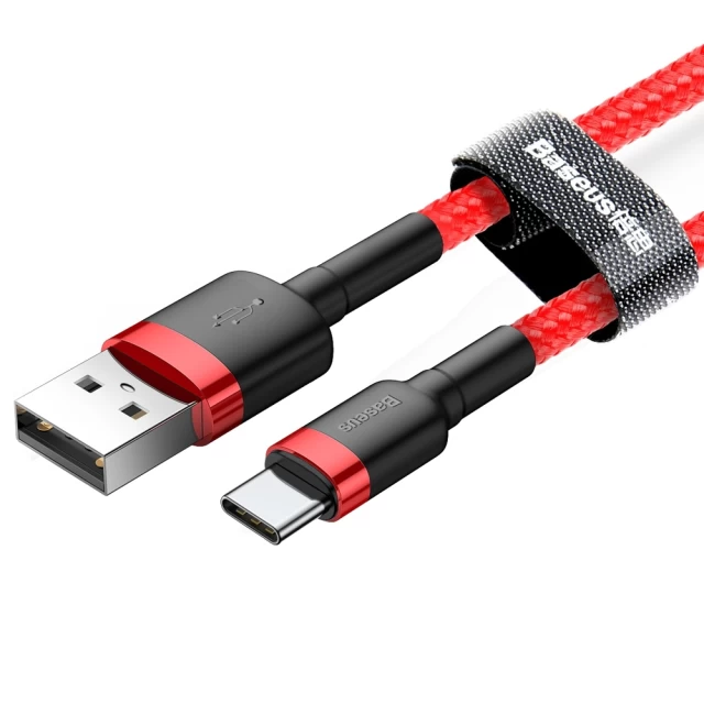Кабель Baseus Cafule USB-A to USB-C 0.5m Red (CATKLF-A09)