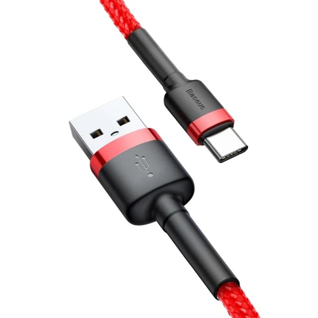 Кабель Baseus Cafule USB-A to USB-C 0.5m Red (CATKLF-A09)