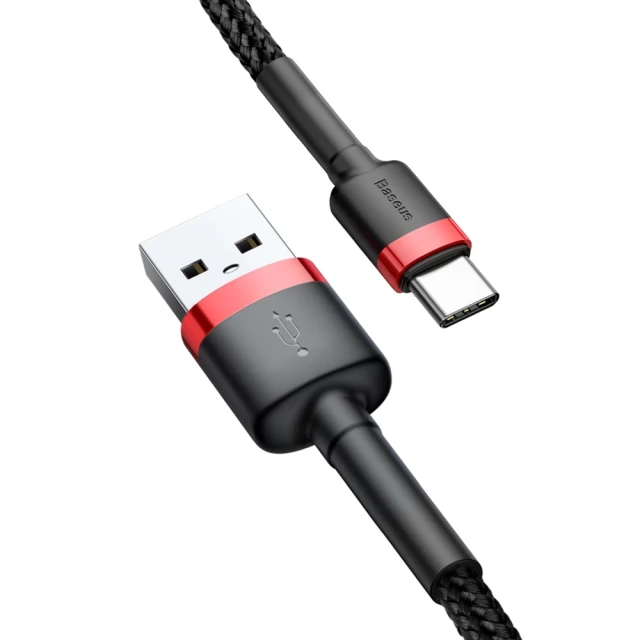 Кабель Baseus Cafule USB-A to USB-C 0.5m Black/Red (CATKLF-A91)