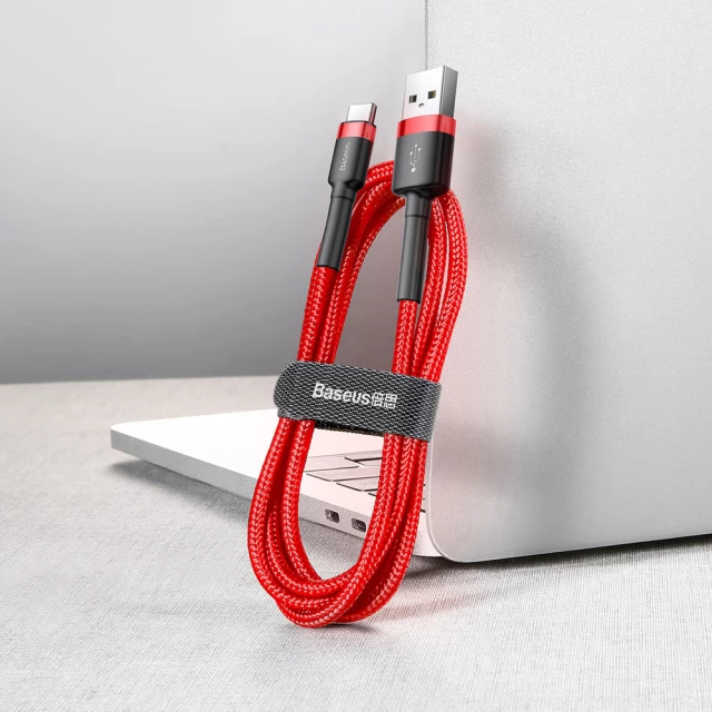 Кабель Baseus Cafule USB-A to USB-C 2m Red (CATKLF-C09)