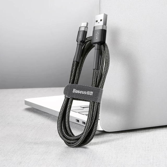 Кабель Baseus Cafule USB-A to USB-C 2m Black/Grey (CATKLF-CG1)