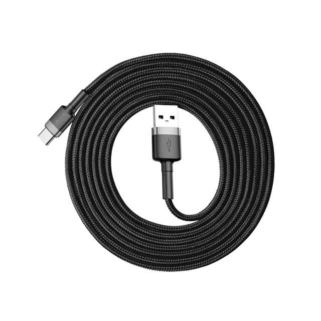 Кабель Baseus Cafule USB-A to USB-C 2m Black/Grey (CATKLF-CG1)