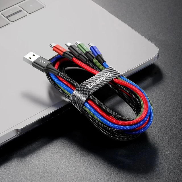 Кабель Baseus Rapid 4-in-1 USB-A to USB-C/2xLightning/Micro-USB 1.2m Black (CA1T4-A01)