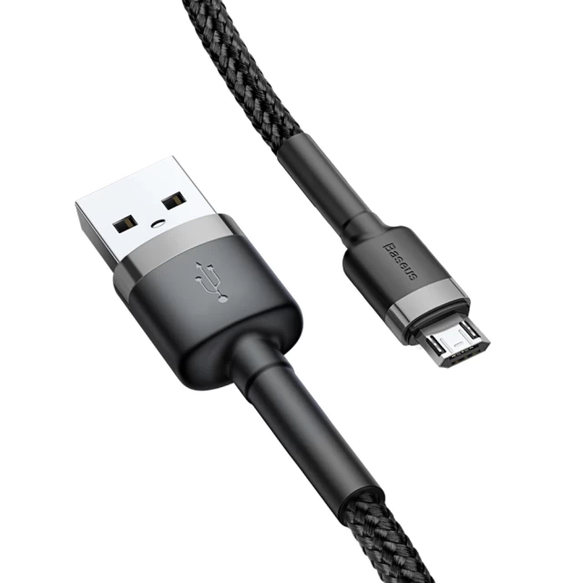 Кабель Baseus Cafule USB-A to Micro-USB 2m Black/Grey (CAMKLF-CG1)