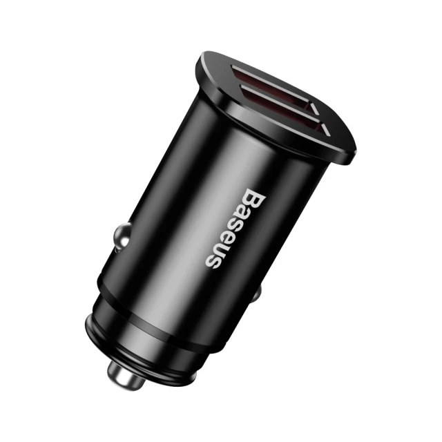 Автомобільний зарядний пристрій Baseus Square Metal 30W 2xUSB-A Black (CCALL-DS01)