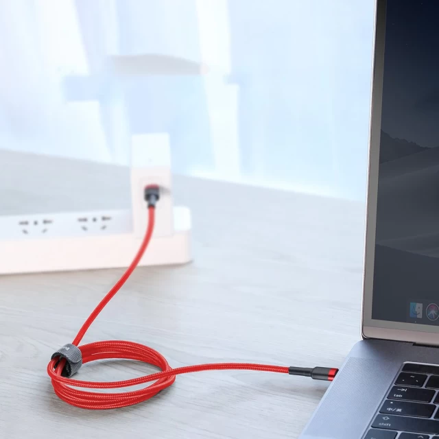 Кабель Baseus Cafule USB-C to USB-C 1m Black/Red (CATKLF-G91)